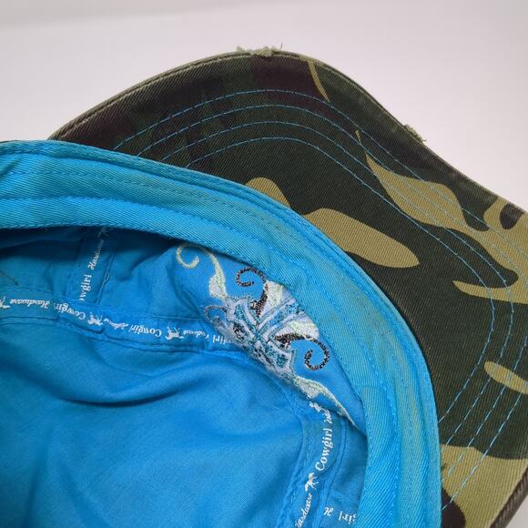 Cross Cadet Army Cap Multicolor One Size Embroidered Camouflage Cow Girl - Picture 8 of 10